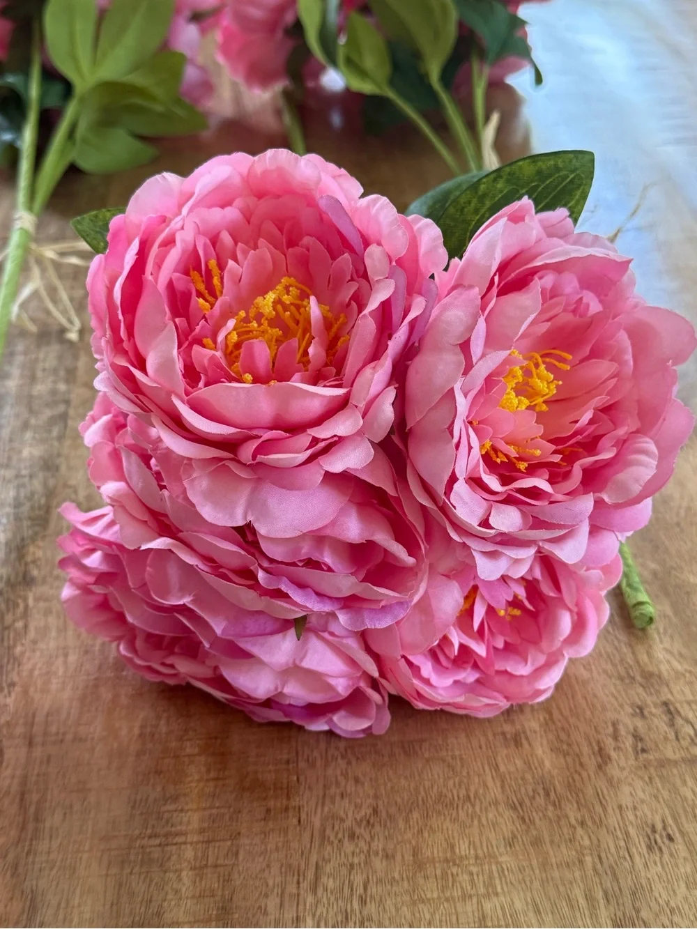 Beautiful Kirkton House Pink Faux Peony Flowers 22” Artificial Floral Stems